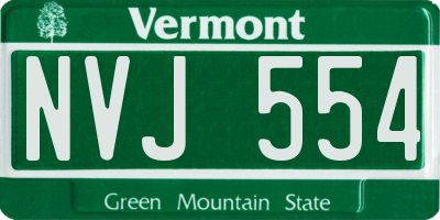 VT license plate NVJ554
