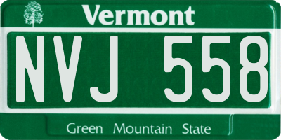 VT license plate NVJ558