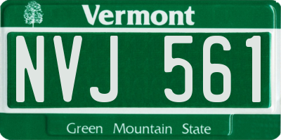 VT license plate NVJ561
