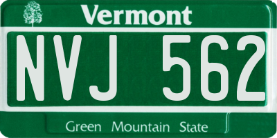 VT license plate NVJ562