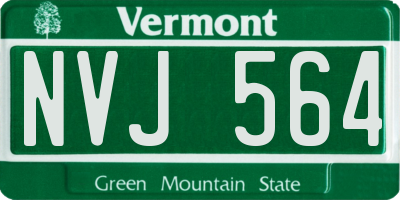 VT license plate NVJ564