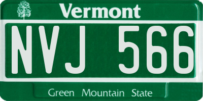 VT license plate NVJ566