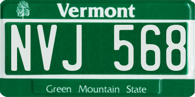 VT license plate NVJ568
