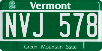 VT license plate NVJ578