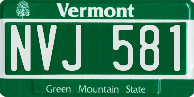 VT license plate NVJ581