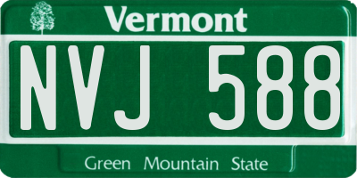 VT license plate NVJ588