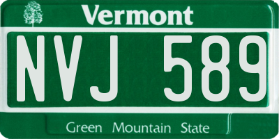 VT license plate NVJ589