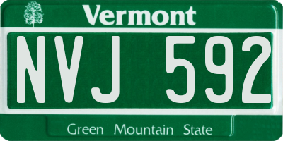 VT license plate NVJ592