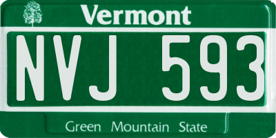 VT license plate NVJ593