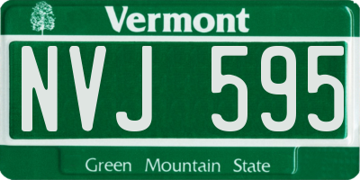 VT license plate NVJ595