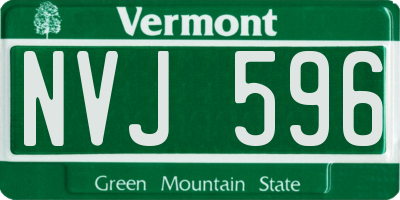 VT license plate NVJ596