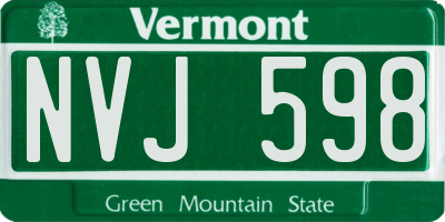 VT license plate NVJ598