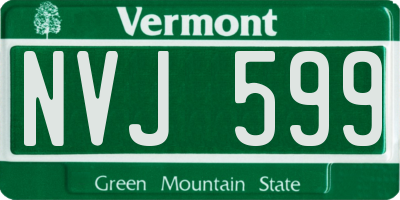 VT license plate NVJ599