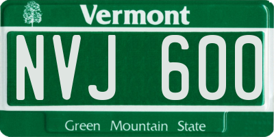 VT license plate NVJ600