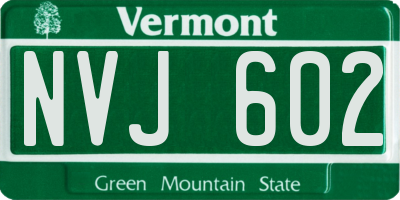 VT license plate NVJ602