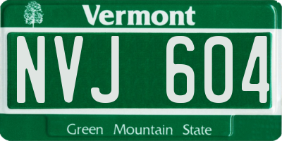 VT license plate NVJ604