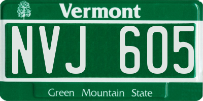 VT license plate NVJ605