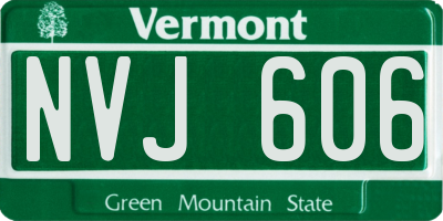 VT license plate NVJ606