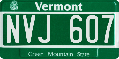 VT license plate NVJ607