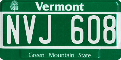 VT license plate NVJ608