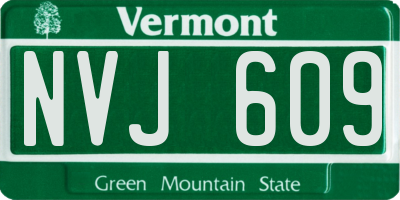 VT license plate NVJ609