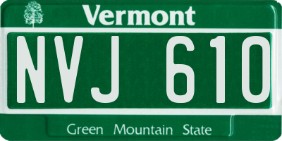 VT license plate NVJ610