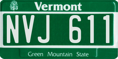 VT license plate NVJ611