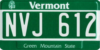 VT license plate NVJ612