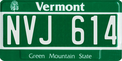 VT license plate NVJ614