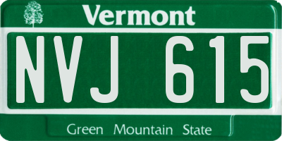VT license plate NVJ615