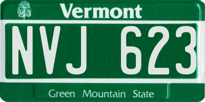 VT license plate NVJ623