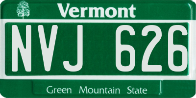 VT license plate NVJ626