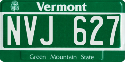 VT license plate NVJ627