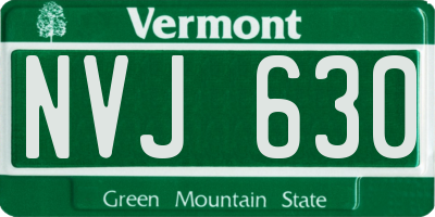 VT license plate NVJ630