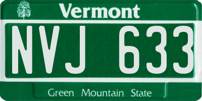 VT license plate NVJ633