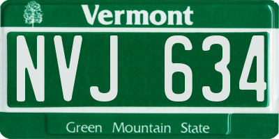 VT license plate NVJ634