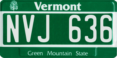 VT license plate NVJ636