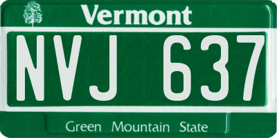 VT license plate NVJ637