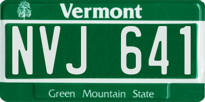VT license plate NVJ641