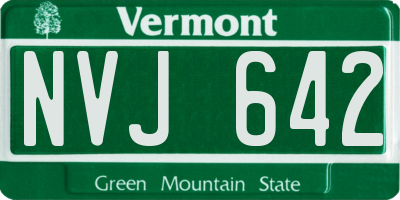 VT license plate NVJ642