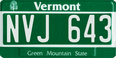 VT license plate NVJ643