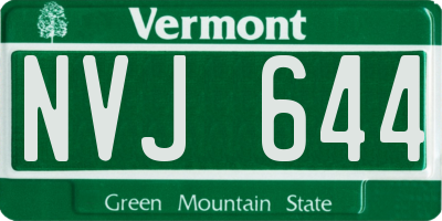 VT license plate NVJ644