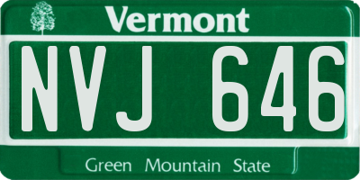 VT license plate NVJ646
