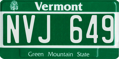 VT license plate NVJ649