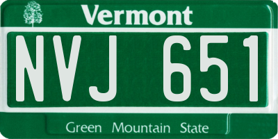 VT license plate NVJ651