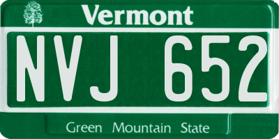 VT license plate NVJ652