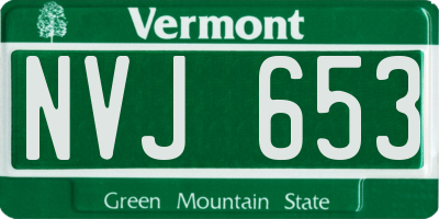 VT license plate NVJ653