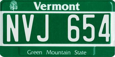 VT license plate NVJ654