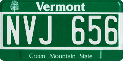 VT license plate NVJ656