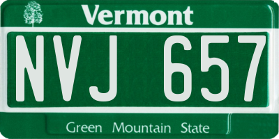 VT license plate NVJ657